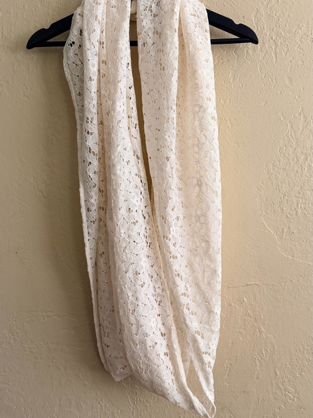 Cream Lace Infinity Scarf